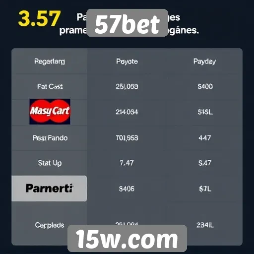 Métodos de pagamento oferecidos pela 57bet